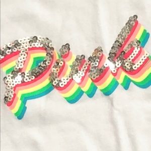 NWT VS PINK Bling Long Sleeve Campus Tee LARGE